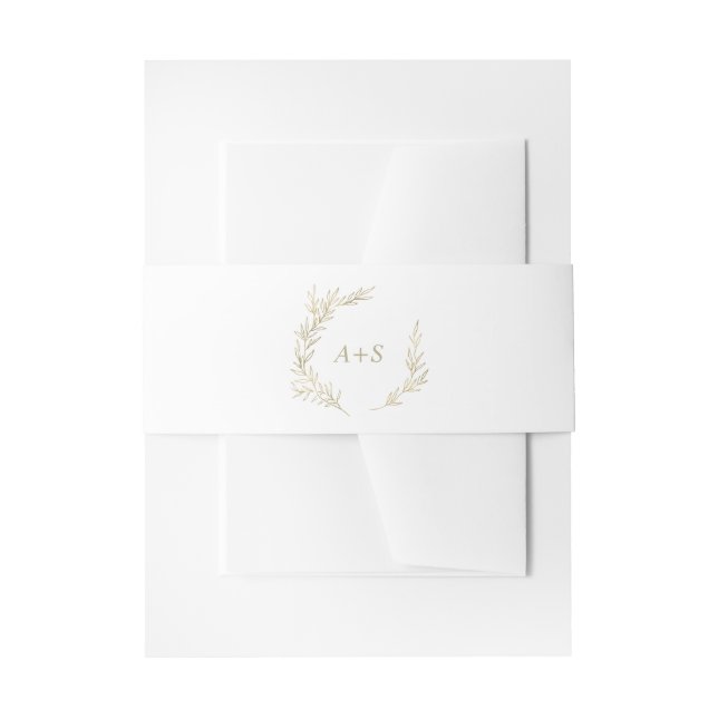 Bandeau De Faire-part Mariage minimaliste à monogramme doré (Devant example)