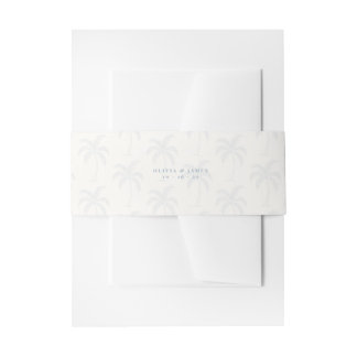 Bandeau De Faire-part Mariage Minimaliste Arbre Palmier Côtier Bleu Pous