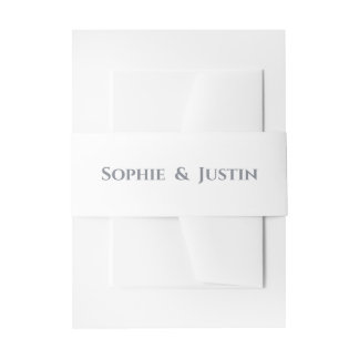 Bandeau De Faire-part Mariage Minimaliste Blanc & Gris