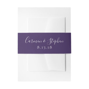 Bandeau De Faire-part Mariage minimaliste de tulipe simple violet profon