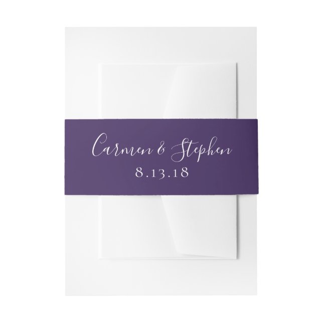 Bandeau De Faire-part Mariage minimaliste de tulipe simple violet profon (Devant example)