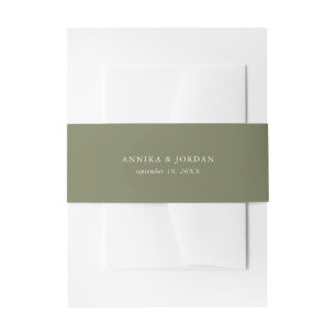 Bandeau De Faire-part Mariage minimaliste moderne avec verdure organique