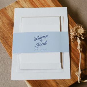 Bandeau De Faire-part Mariage Minimaliste Moderne Bleu