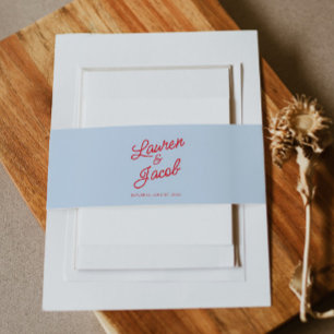 Bandeau De Faire-part Mariage Minimaliste Moderne Bleu Rouge