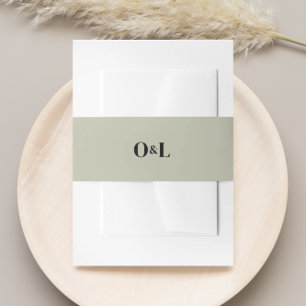 Bandeau De Faire-part Mariage minimaliste Monogramme Sauge Verte