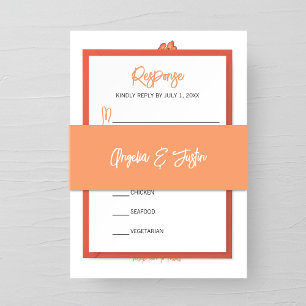 Bandeau De Faire-part Mariage minimaliste orange clair