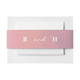 Bandeau De Faire-part Mariage minimaliste rose Ombre Boho