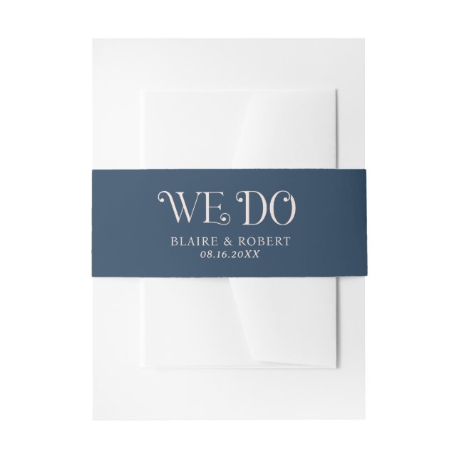 Bandeau De Faire-part Mariage moderne Blaire Navy Blue (Devant example)