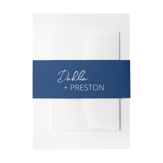 Bandeau De Faire-part Mariage moderne bleu marine minimal (Devant example)