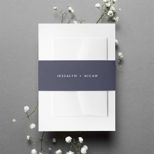 Bandeau De Faire-part Mariage moderne bleu nuit