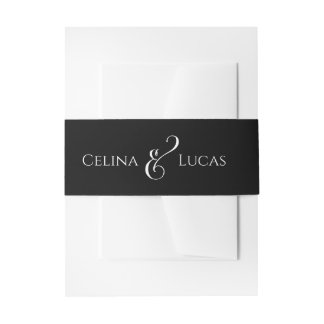 Bandeau De Faire-part Mariage moderne de luxe noir et blanc