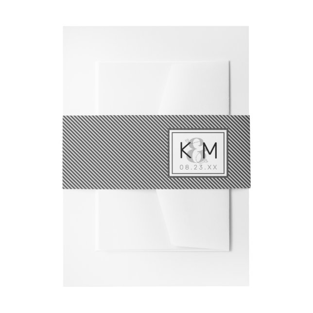 Bandeau De Faire-part Mariage moderne décoratif Pinstripe ID887 (Devant example)