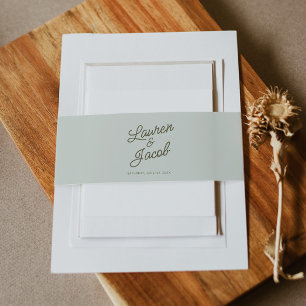 Bandeau De Faire-part Mariage Moderne Minimaliste Vert Sauge Minimaliste
