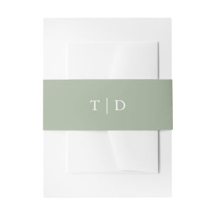 Bandeau De Faire-part Mariage Moderne Monogramme Vert Sauge Élégant