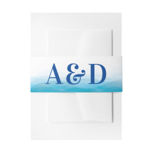 Bandeau De Faire-part Mariage Monogram Belly Band pour Ocean Waves Suite