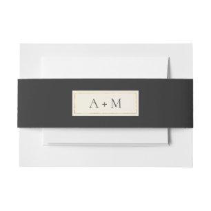 Bandeau De Faire-part Mariage monogramme Black Elegant