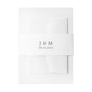 Bandeau De Faire-part Mariage Monogramme classique de la marine