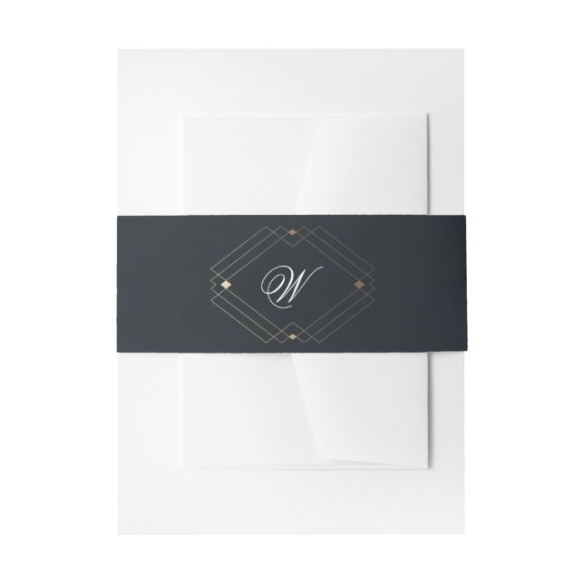 Bandeau De Faire-part Mariage Monogramme de la marine classique (Devant example)