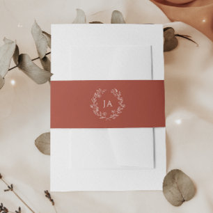 Bandeau De Faire-part Mariage Monogramme en terre cuite