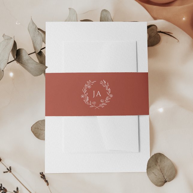 Bandeau De Faire-part Mariage Monogramme en terre cuite (Créateur téléchargé)