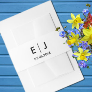 Bandeau De Faire-part Mariage Monogramme noir et blanc