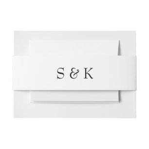 Bandeau De Faire-part Mariage Monogramme noir et blanc