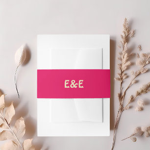Bandeau De Faire-part Mariage monogramme rose chaud