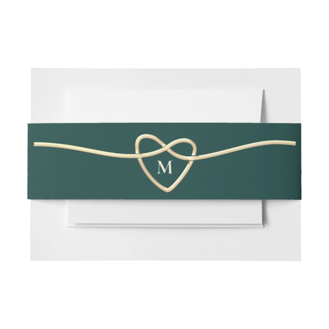 Bandeau De Faire-part Mariage Monogramme Vert Emeraude (Devant Example)