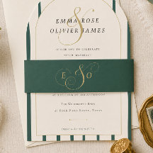 Mariage Monogramme Vert Émeraude