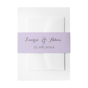 Bandeau De Faire-part Mariage Monogramme Violet Minimaliste 