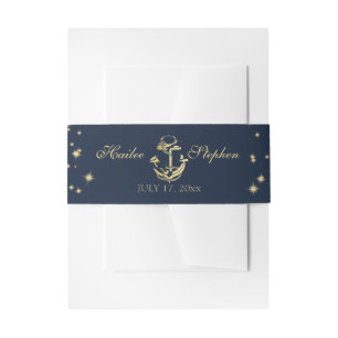 Bandeau De Faire-part Mariage Nautique Starry Midnight Sky