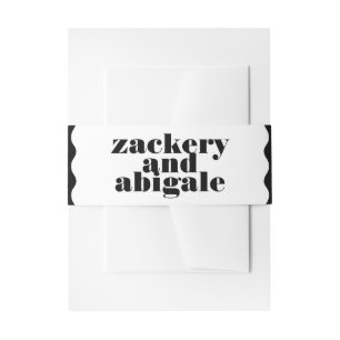 Bandeau De Faire-part Mariage noir blanc foncé gris moderne