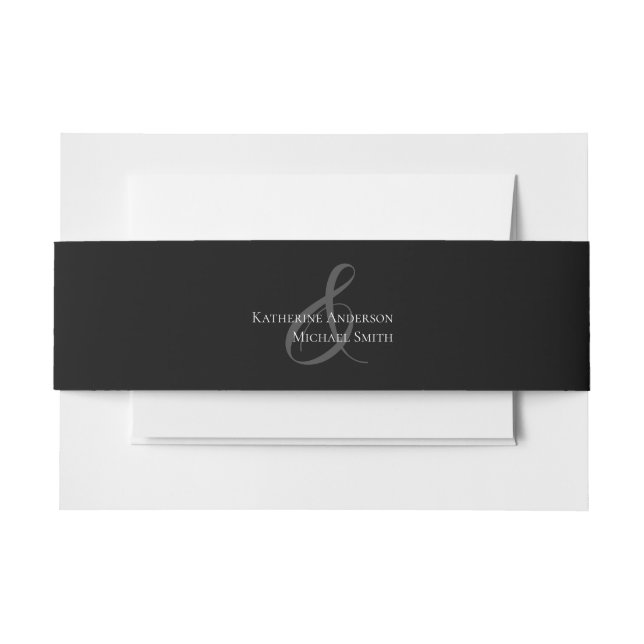 Bandeau De Faire-part Mariage noir et blanc moderne (Devant Example)