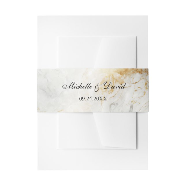 Bandeau De Faire-part Mariage Noir Et Marbre blanc (Devant example)