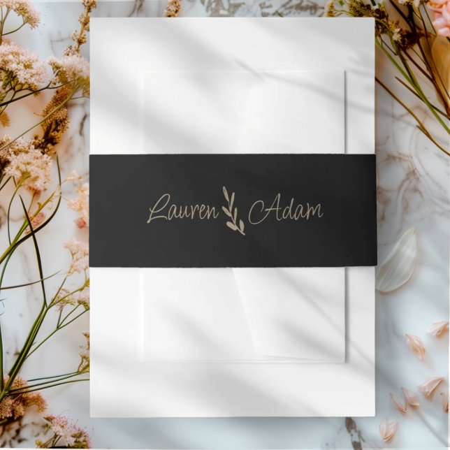 Bandeau De Faire-part Mariage noir et or chic (Créateur téléchargé)