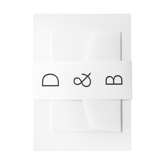 Bandeau De Faire-part Mariage noir moderne et gras initial (Devant example)