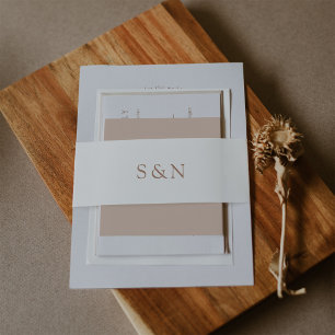 Bandeau De Faire-part Mariage occidental minimaliste Monogramme