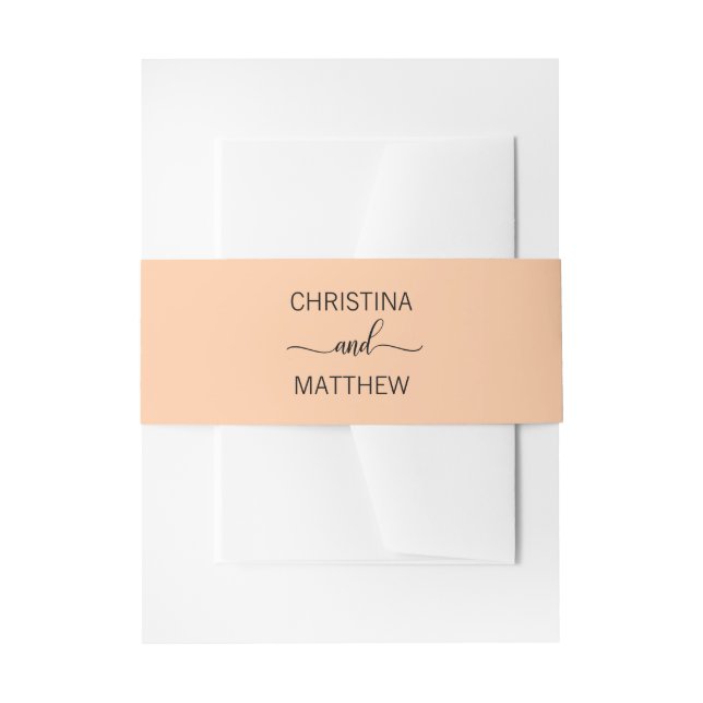 Bandeau De Faire-part Mariage orange personnalisé de pêche NOMMÉE (Devant example)