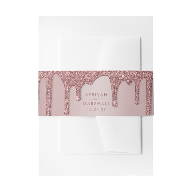 Bandeau De Faire-part Mariage Parties scintillant Rose Gold Sparkle de l (Devant example)