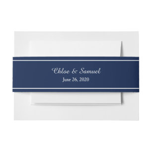 Bandeau De Faire-part Mariage personnalisé bleu foncé simple