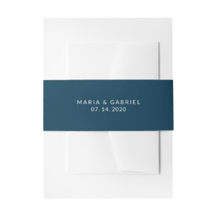 Bandeau De Faire-part Mariage personnalisé bleu marine
