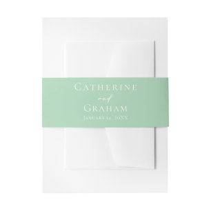Bandeau De Faire-part Mariage personnalisé Chic Mint Green White