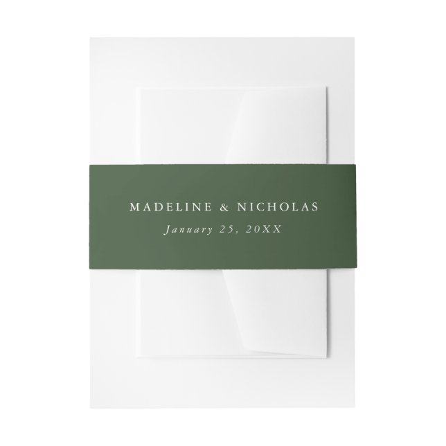 Bandeau De Faire-part Mariage personnalisé Dark Hunter Green (Devant example)