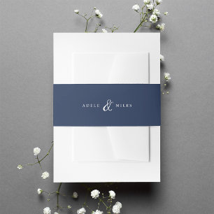 Bandeau De Faire-part Mariage personnalisé Marine & White Ampersand