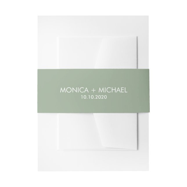 Bandeau De Faire-part Mariage personnalisé Sage Classic (Devant example)