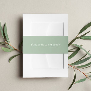 Bandeau De Faire-part Mariage personnalisé Solid Sage Green