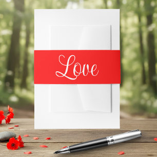 Bandeau De Faire-part Mariage Romantique Minimaliste Rouge Amour