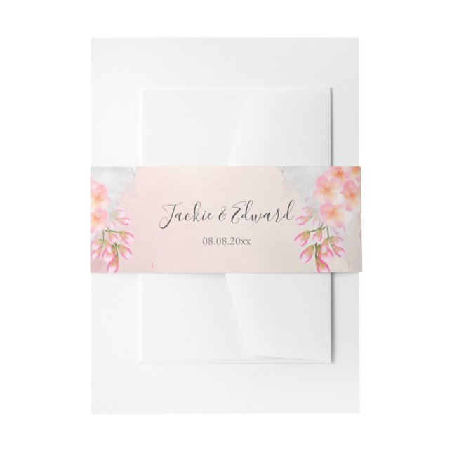 Bandeau De Faire-part Mariage romantique rose (Devant example)