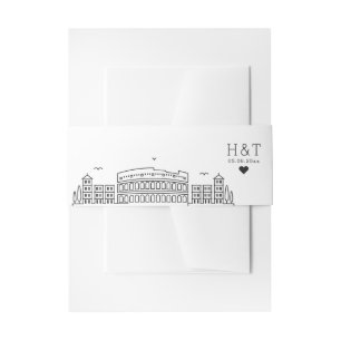 Bandeau De Faire-part Mariage Rome Italie   Monogramme stylisé Skyline