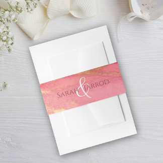 Bandeau De Faire-part Mariage rose de corail monogramme